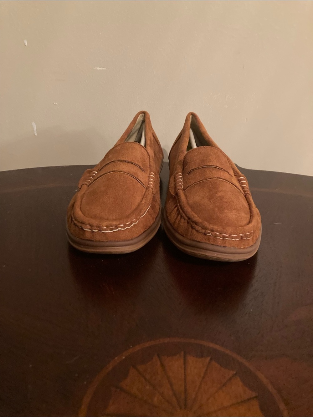 Women’s Suede Penny Loafers in Brown